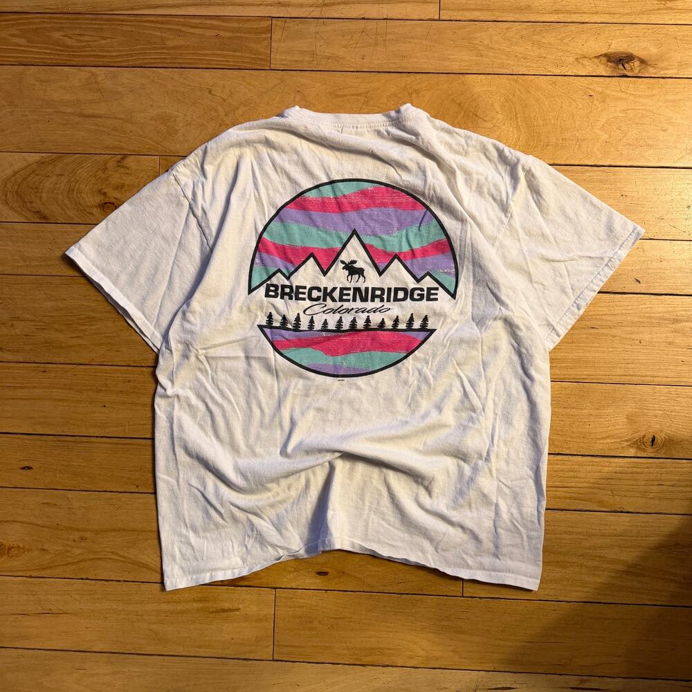 XL White Breckenridge Colorado Tee